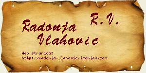 Radonja Vlahović vizit kartica